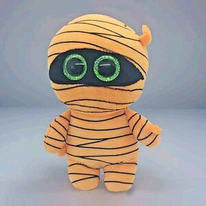 TY Beanie Boo Halloween Plush  Mask Green Glitter Eyes Stuffed Animal Appx 6"